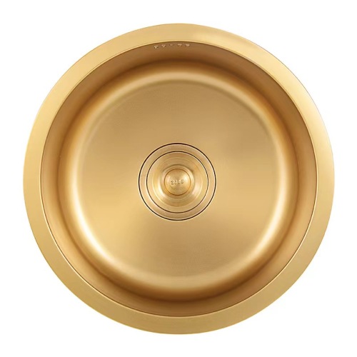 Hochwertige Spüle aus goldfarbenem Edelstahl