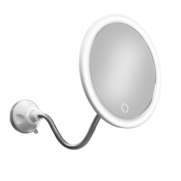 360 derajat rotasi kamar mandi LED pembesar cermin makeup dengan cangkir hisap