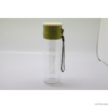 Single Wall Glass bottle with lid on both ends 360ml