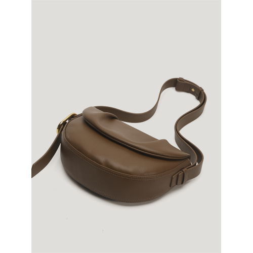 Niche Design Trend Cowhide Saddle Shoulder Underarm Bag