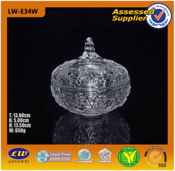 Clear Glass Jar Round Design (LW-64A)