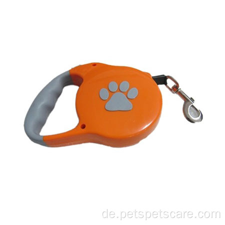 Tragbare einziehbare Hundeleine mit Pfotenprägung und Hundehalsband