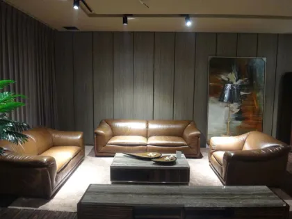 Natuzzi style Leather Sofa