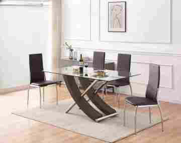 Elegant Sleek Glass Top Dining Table