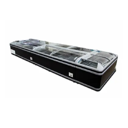 Supermarket Island Horizontal Freezer Showcase AHT Glass