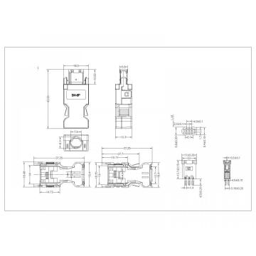 IEEE1394 SMT Male 6p med skall