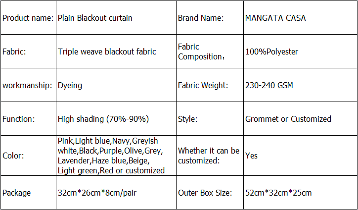 Plain Blackout curtain ex