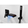 Baño Dos funciones Montado en la pared LED Latón Grifo para bañera Mezclador de grifo oculto oculto