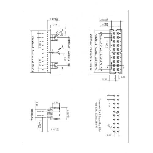 2.0mm Box Header Short Body 2.0mm Box Header 180 type 6.40mm Supplier