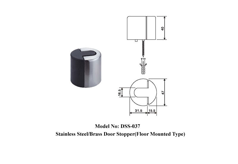 Modern Stainless Steel Floor Stop B