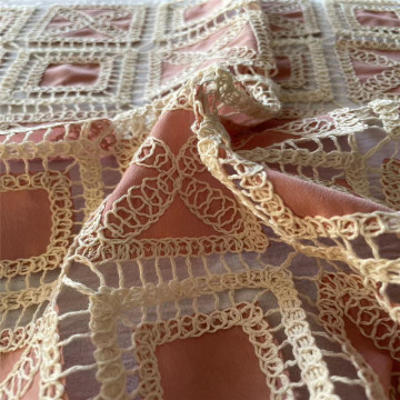 Fancy Chemical Lace Embroidery on Koshibo Fabric