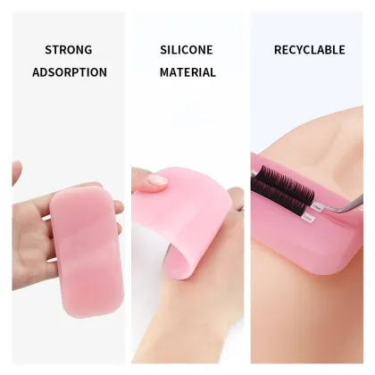Wholesale Pink and White Reusable Silicone Eyelash Stand and Tool Holder