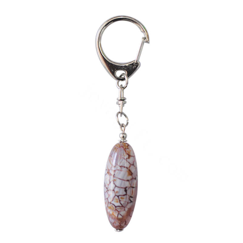 Porte-clés en agate avec pierre naturelle