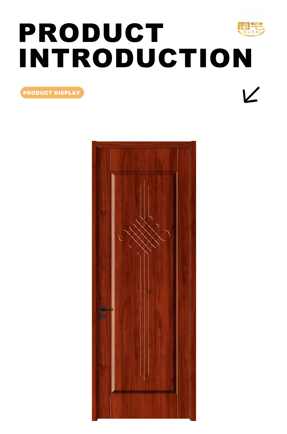 Cuba Log Chinese Knot Bedroom Door X