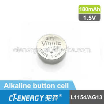 alkaline button cell L1154 Ag13 1.5V for watch