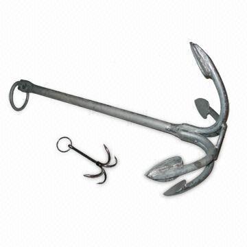 Four flukes anchor, cast iron, hot-dip galvanized finish