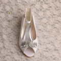Weiße Spitze Prom Wedge Schuhe für Frauen Hochzeit