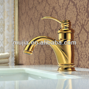 Simple design bathroom sink gold mixer gold-plated bathroom faucet