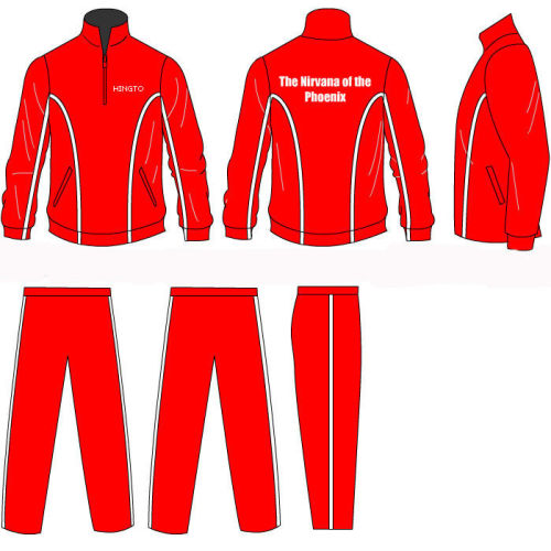 Red 4 - 16 Children Embroidery Printing Zipped Pants Pocket Tracksuits Sportswear