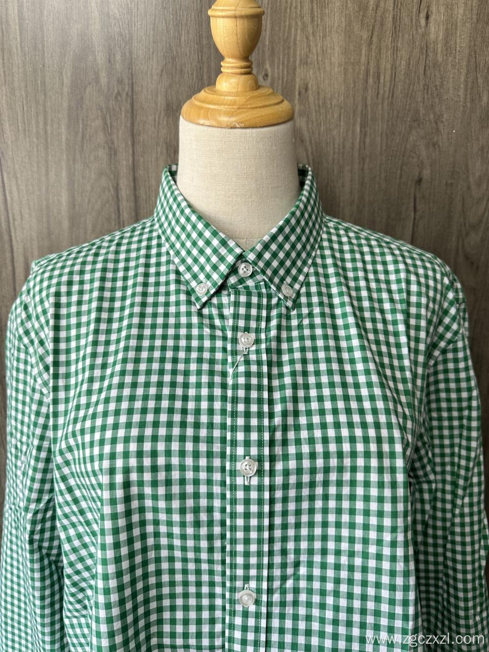 Good selling 100% cotton long sleeve plaid shirt