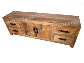 4 Drawer 2 Door Recycled Furniture TV Stands