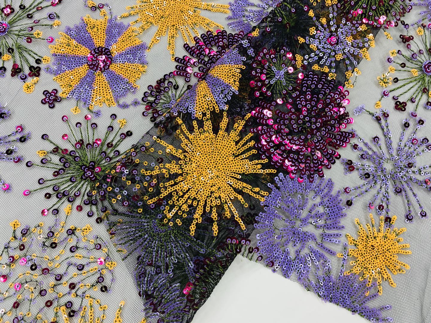 Blooming Fireworks Embroidery Fabric