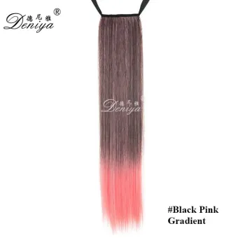 Long straight two-tone ombre clip on ponytail with comb hairpieces with factory price