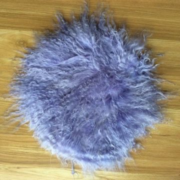 Real Fur Mongolian Sheepskin Pillows 45x45 Square Throw Pillow with Long Curly Hair