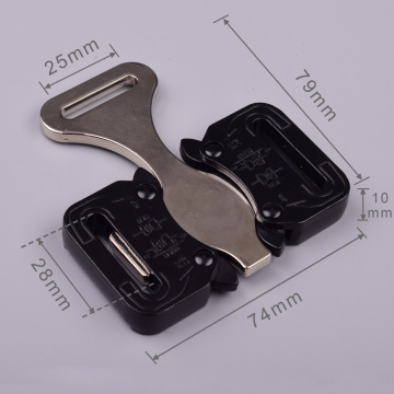 25mm Heavy Duty 300KG Metal Three Side Adjustable Cobra Belt Buckle With Black Electrophoresis