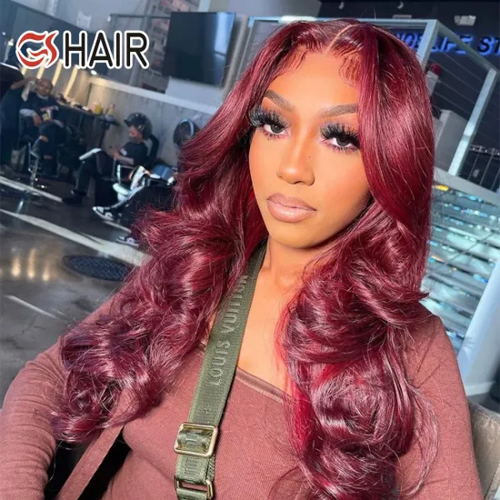GS 99j Burgundy Preplucked Raw Virgin Hair Wig