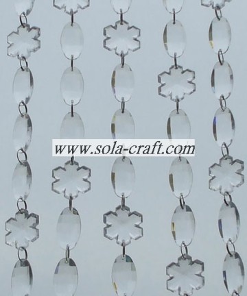 Decorative Acrylic Crystal Oval and Snowflake Beaded Garland for Holiday