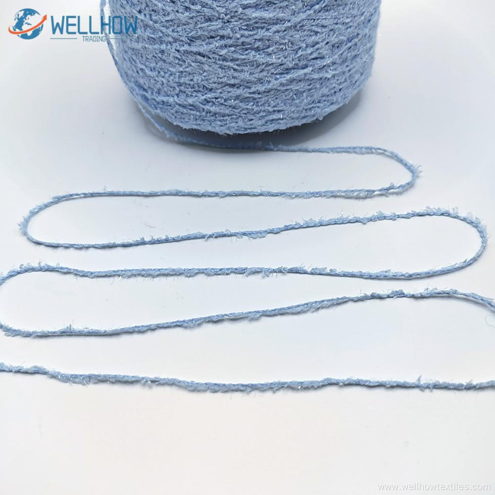 1/5.5NM POLYESTER HALF VELVET YARN WITH SEQUIN