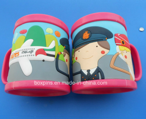 Promotion UAE Airline Soft PVC Mug, 3D PVC Cartoon Mugs for Gifts