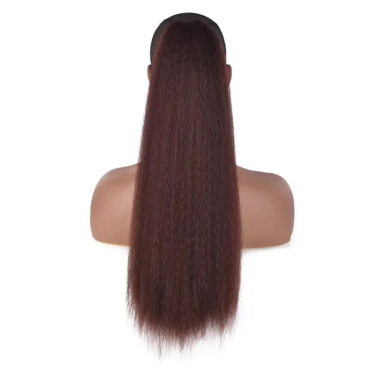 Wholesale Natural Indian Virgin Cheveux Afro Kinky Curly Hair Ponytails Real Drawstring Ponytail Hair Synthetic Extensions