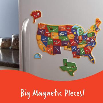 Amazon Hot Selling Custom Kids Educational The United States Map Puzzle EVA Foam Magnetic Puzzle