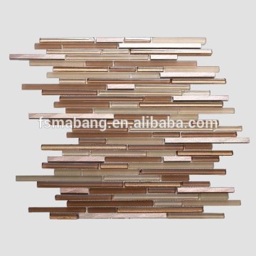 MBL4007 Yellow Strip Mosaic in Glass and Aluminum Mosaic for Wall Decoration