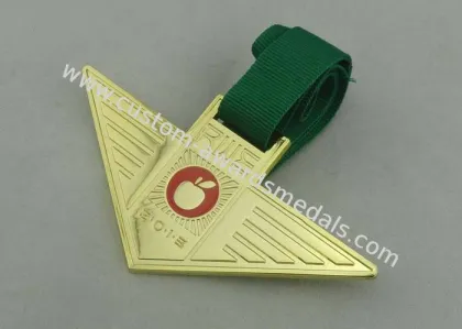 Santa Barbara Ribbon Medals Silver Plating For Company Gift