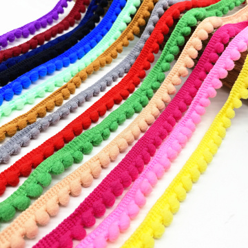 2 yards Pom Pom Trim Ball 11 mm Pompom Fringe Ribbon Sewing Lace Kintted Fabric Handmade Craft Accessories