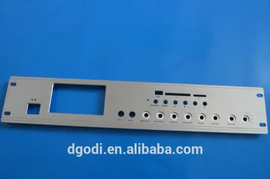 types of audio and amplifier front panel and faceplate in aluminum