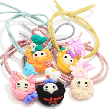 Precio al por mayor Baby / Infant / Toddler Princess Design Ponytail Holder Kawaii Elastic Pigtail Birthday Christmas Party Shower