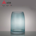 Morden flower round individual blue glass vase