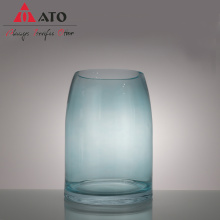 Vaso de vidro azul de flor de flor de Morden redonda