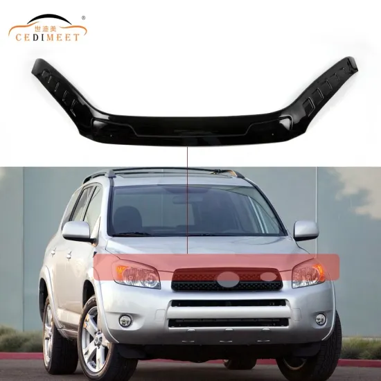 Black Bonnet Guard Acrylic Deflector for Toyota Rav4 2002-2005