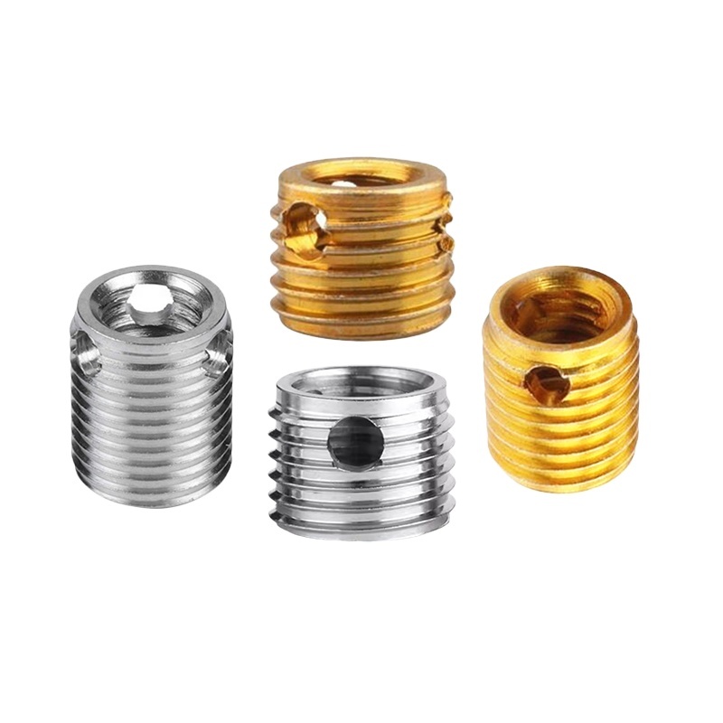 Carbon Steel M8 Brass Self Tapping Threaded Insert Nut M4 Small Threaded Zinc Plated Inserts Three Pores Not Easily Corroded