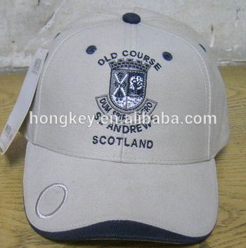 emboridery sports cap with ball marker on upper bill