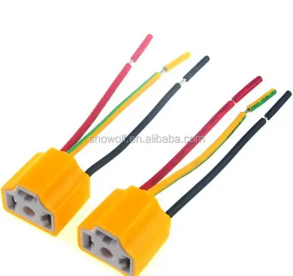 H4 LED Headlight Ceramic Connector Plug Socket Wiring Harness