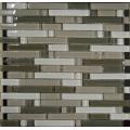 Glossy Bumpy Mixed Brown Mosaic Tile