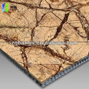 Aluminum honeycomb sandwich panel with natural stone