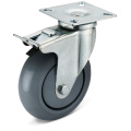 PU Flat Bottom Movable Double Brake Casters