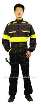 MEN'S HI-VIS CONTRAST COLOR COTTON COVERALL WITH ADJUSTABLE WAIST
